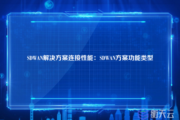 SDWAN解决方案连接性能：SDWAN方案功能类型